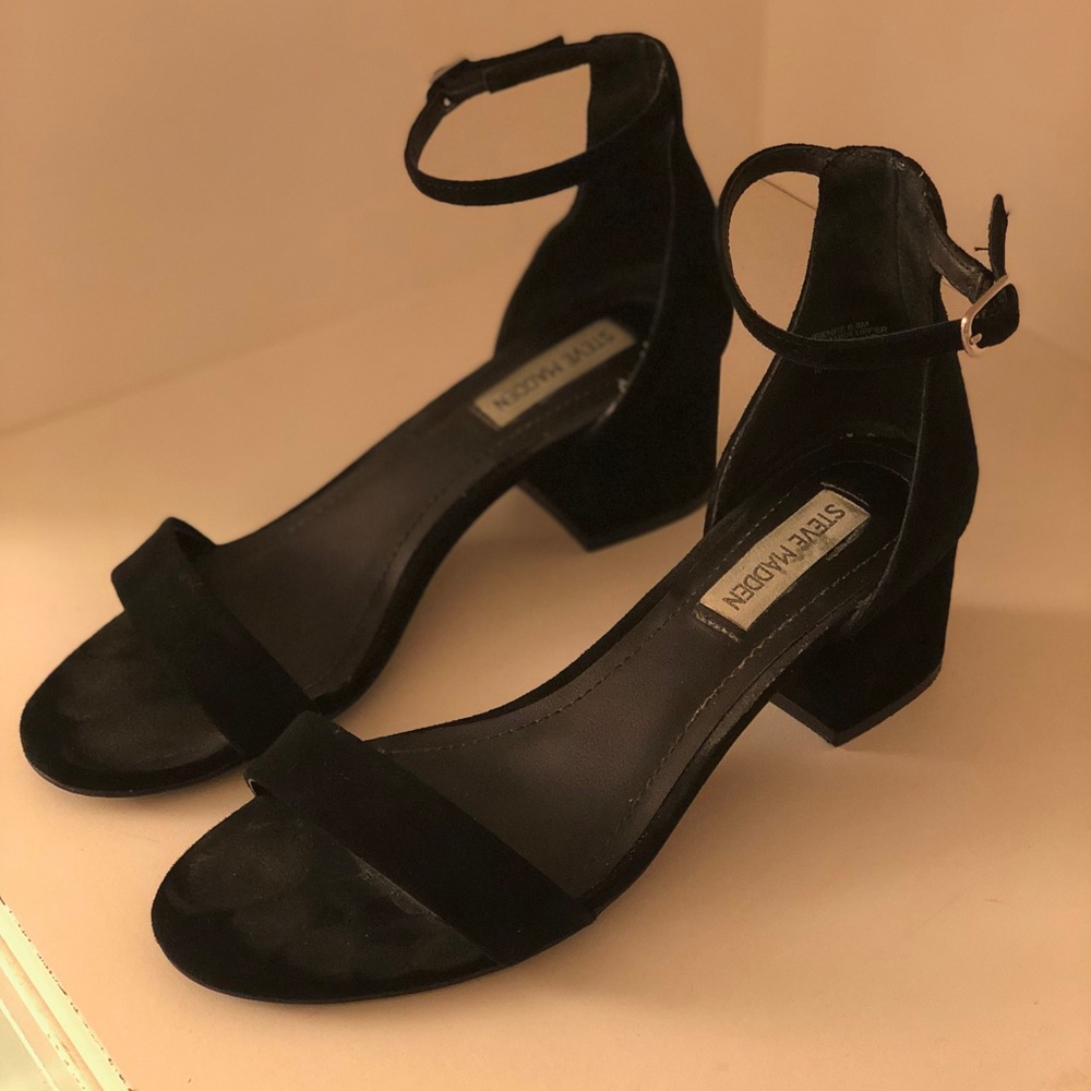 Steve Madden Irenee Black Suede Heels